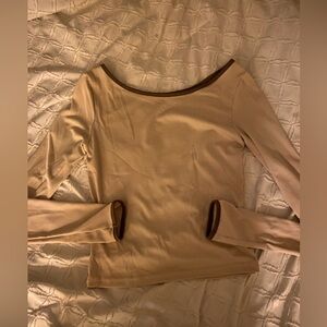 Off the shoulder silky below belly button top